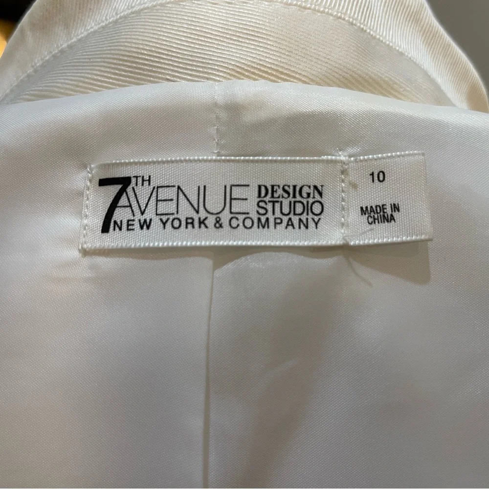Women’s 7th ave NY White Blazer Jacket for casual or professional size 10 - Picture 2 of 6